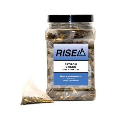 Picture of RISE NA Organic Citron Green Tea, 8 Oz, Canister Of 50 Sachets