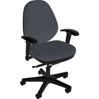 Picture of Sitmatic GoodFit Mid-Back Chair With Adjustable Arms, Gray/Black