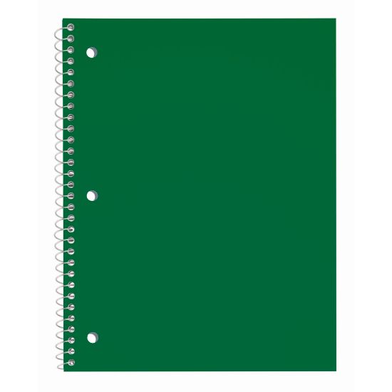 Picture of Just Basics Poly Spiral Notebook, 8in x 10-1/2in, 1 Subject, Wide Ruled, 70 Sheets, Green