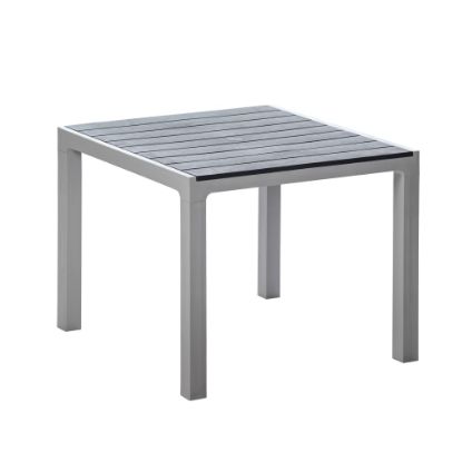 Picture of Inval Madeira 4-Seat Square Plastic Patio Dining Table, 29-3/16in x 35-7/16in, Gray/Slate