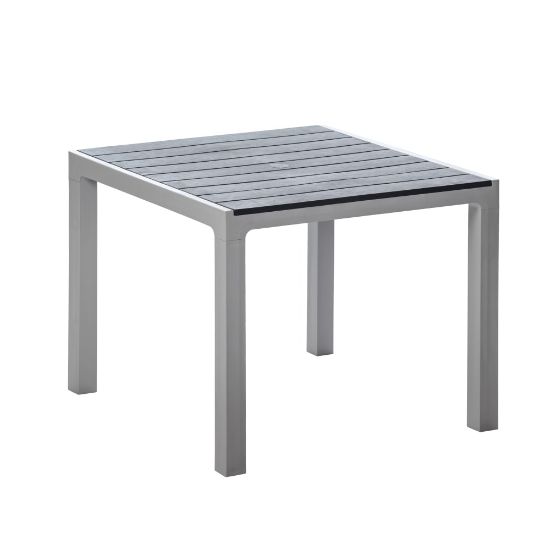 Picture of Inval Madeira 4-Seat Square Plastic Patio Dining Table, 29-3/16in x 35-7/16in, Gray/Slate