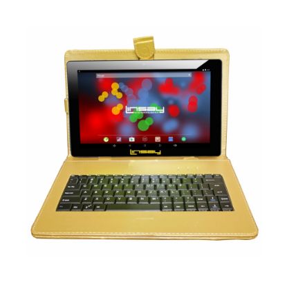 Picture of Linsay F10IPS Tablet, 10.1in Screen, 2GB Memory, 64GB Storage, Android 13, Golden Keyboard