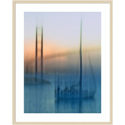 Picture of Amanti Art Sailboats On The Bay by Jerry Berry Wood Framed Wall Art Print, 33inW x 41inH, Natural