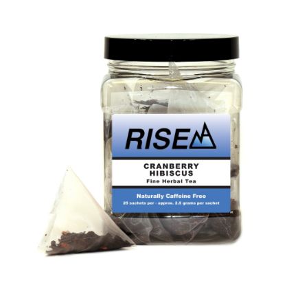 Picture of RISE NA Cranberry Hibiscus Tea, 8 Oz, Canister Of 25 Sachets