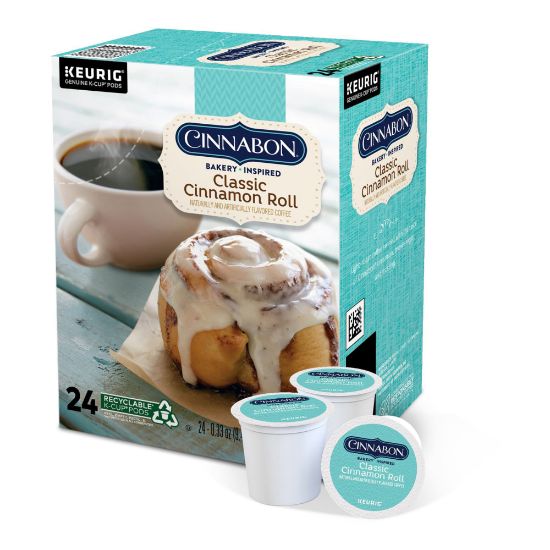 Picture of Cinnabon Classic Single-Serve Coffee K-Cup Pods, Cinnamon Roll, Carton Of 24