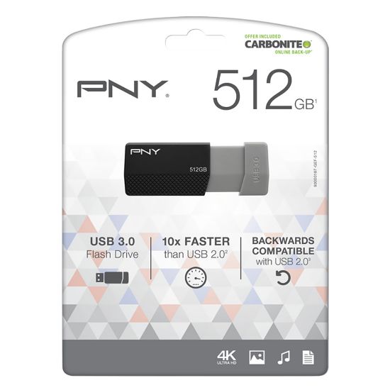 Picture of PNY USB 3.0 Flash Drive, 512GB, Black