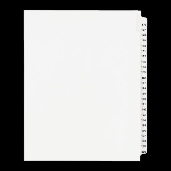 Picture of Avery  Standard Collated Legal Dividers, Avery Style, 8 1/2in x 11in, White Dividers/White Tabs, 176-200, Pack Of 25