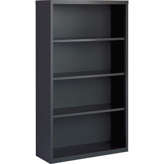 Picture of Lorell Fortress Steel 60inH 4-Shelf Bookcase, Charcoal