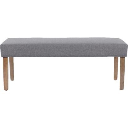 Picture of Boss Office Products Linen Tailored Bench, 17-1/2inH x 44-1/2inW x 15-1/2inD, Gray/Brown