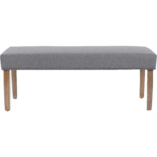 Picture of Boss Office Products Linen Tailored Bench, 17-1/2inH x 44-1/2inW x 15-1/2inD, Gray/Brown