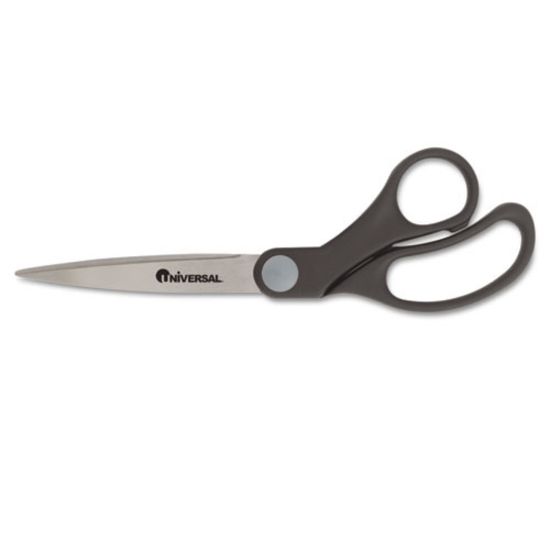 Picture of Universal 92010 Economy Scissors - 3.75in Cutting Length - 8in Overall Length - Pointed - Bent-left/right - Stainless Steel - Black