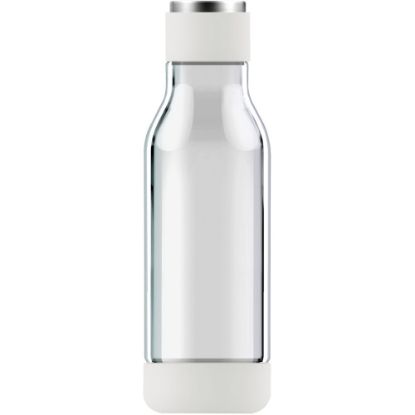 Picture of asobu 17-Ounce Inner Peace Glass Water Bottle (Clear) - 17 fl oz - Clear, White - Glass, Tritan, Silicone