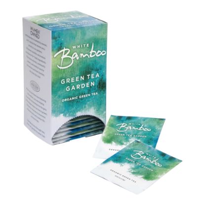 Picture of White Bamboo Organic Tea, Green Tea Garden, 8 Oz, 25 Tea Bags Per Box, Carton Of 6 Boxes