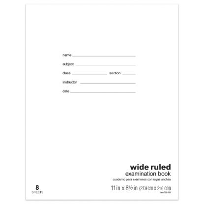 Picture of Office Depot Brand Examination Booklet, 11in x 8 1/2in, Wide Ruled, 8 Sheets