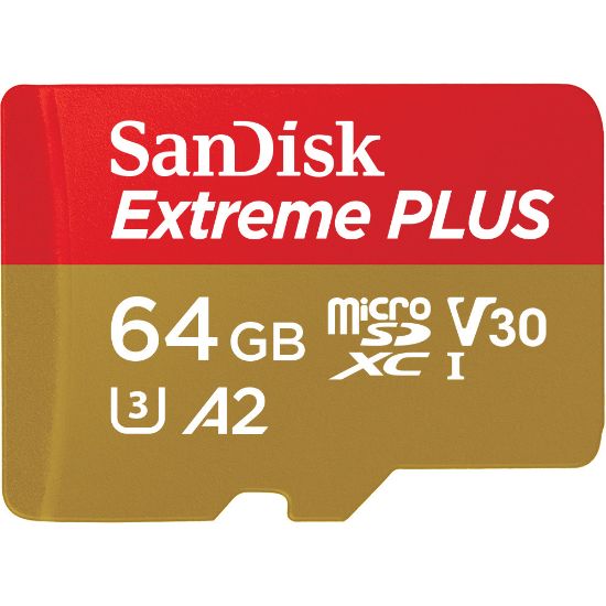 Picture of SanDisk Extreme PLUS microSDXC UHS-I Card With Adapter, 64GB