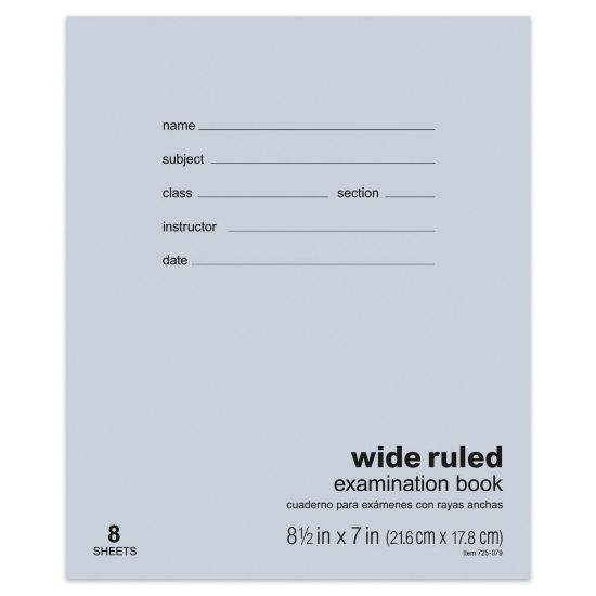 Picture of Office Depot Brand Examination Booklet, 8 1/2in x 7in, 8 Sheets