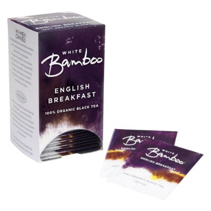 Picture of White Bamboo Organic Tea, English Breakfast, 8 Oz, 25 Tea Bags Per Box, Carton Of 6 Boxes