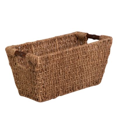 Picture of Honey-Can-Do Seagrass Basket With Handles, Medium Size, 8in x 8in x 17in, Brown/Natural