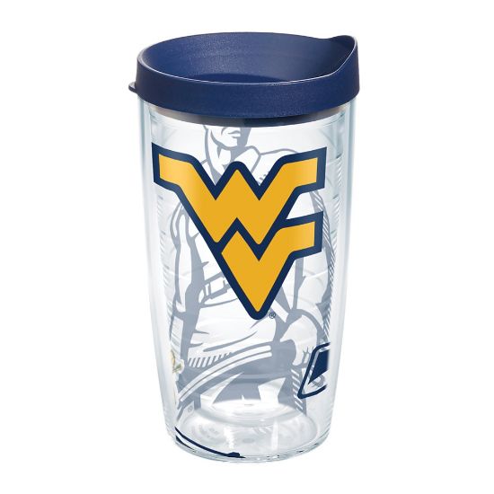 Picture of Tervis Genuine NCAA Tumbler With Lid, West Virginia Mountaineers, 16 Oz, Clear