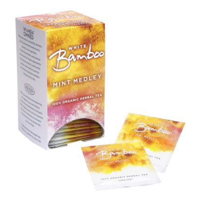 Picture of White Bamboo Organic Tea, Mint Medley, 8 Oz, 25 Tea Bags Per Box, Carton Of 6 Boxes