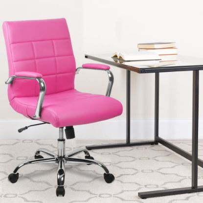 Picture of Flash Furniture Vinyl Mid-Back Executive Office Chair, Pink