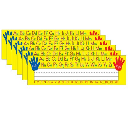 Picture of Teacher Created Resources Name Plates, Left/Right Alphabet, 36 Plates Per Pack, Set Of 6 Packs