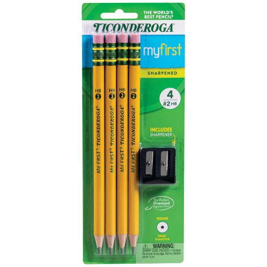 Picture of Ticonderoga Beginner Pencils, Presharpened, #2 Lead, Medium Soft, Pack of 4