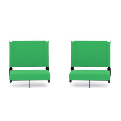 Picture of Flash Furniture Grandstand Comfort Seats, Bright Green/Black, Set Of 2 Seats