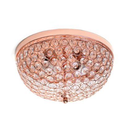 Picture of Lalia Home Crystal Glam 2-Light Ceiling Flush-Mount Light, Rose Gold/Crystal