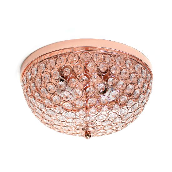 Picture of Lalia Home Crystal Glam 2-Light Ceiling Flush-Mount Light, Rose Gold/Crystal