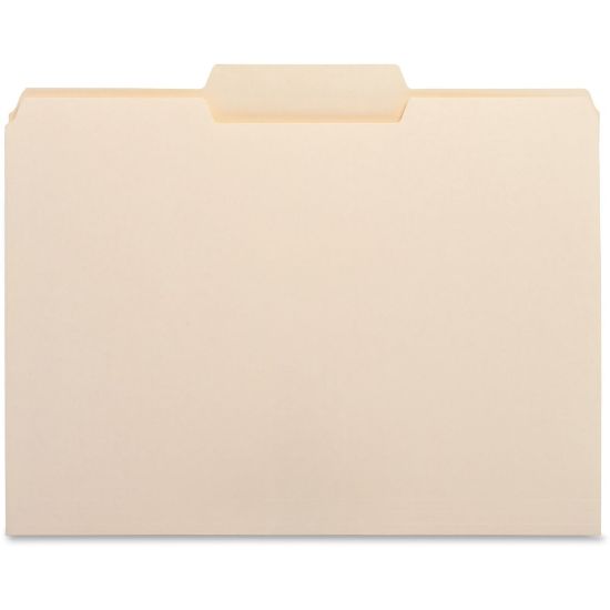 Picture of Business Source 1/3 Tab Cut Letter Top Tab File Folders - 8 1/2in x 11in - 3/4in Expansion - Center Tab Position - Manila - 100 / Box