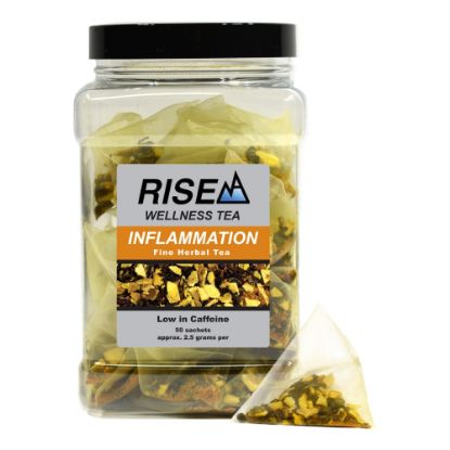 Picture of RISE NA Wellness Tea, Turmeric And Pepper, 8 Oz, Canister Of 50 Sachets