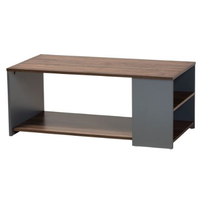 Picture of Baxton Studio Modern And Contemporary 2-Tone Storage Coffee Table, 16-1/16inH x 39-7/16inW x 19-3/4inD, Walnut/Gray