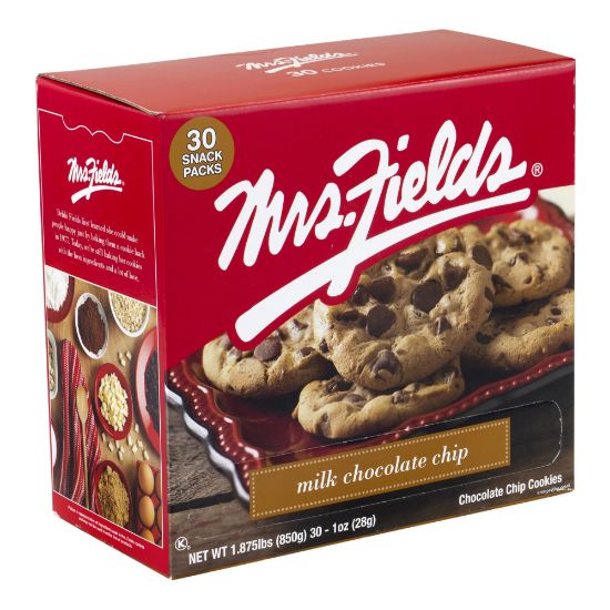 Picture of Mrs. Fields Milk Chocolate Chip Cookies, 1 Oz, Pack Of 30 Cookies