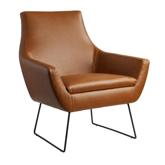 Picture of Adesso Kendrick Faux Leather Chair, Matte Black/Distressed Camel