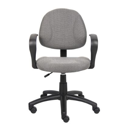 Picture of Boss Office Products Fabric Deluxe Posture Task Chair With Loop Arms, Gray/Black