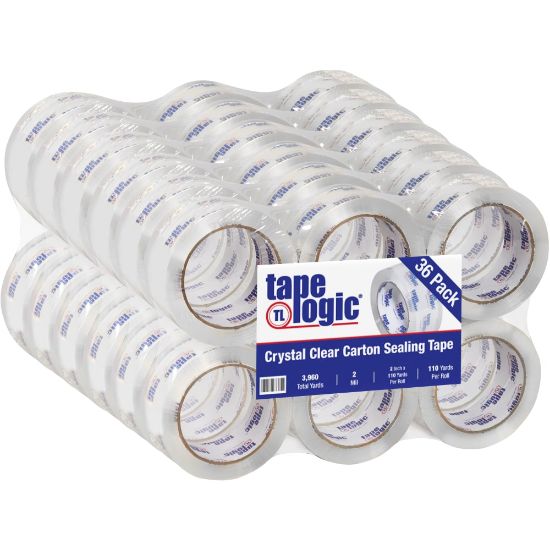 Picture of Tape Logic #200CC Crystal Clear Tape, 3in Core, 2in x 110 Yd, Clear, Case Of 36