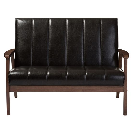 Picture of Baxton Studio Luisa Loveseat, Dark Brown/Cocoa