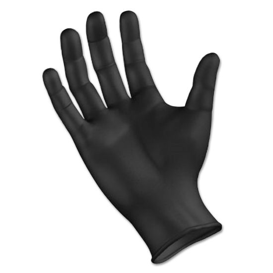 Picture of Boardwalk Disposable General-Purpose Powder-Free Nitrile Gloves, Large, Black, 4.4mil, Box Of 100 Gloves