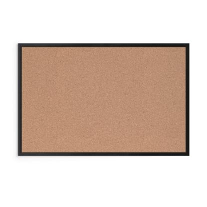 Picture of U Brands Cork Bulletin Board, 36in X 24in, Black Aluminum Frame, Actual Size 35in X 23in (2880U00-01)