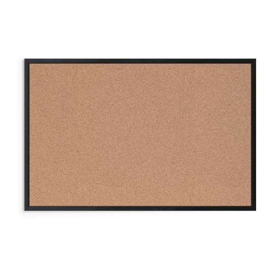 Picture of U Brands Cork Bulletin Board, 36in X 24in, Black Aluminum Frame, Actual Size 35in X 23in (2880U00-01)