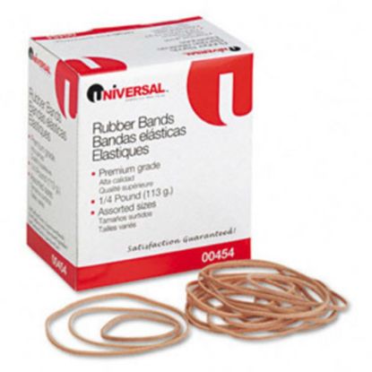 Picture of Universal Assorted Size Boxed Rubber Band - Size: #54 x 0.03in Thickness - 12lb/in - Rubber - Beige