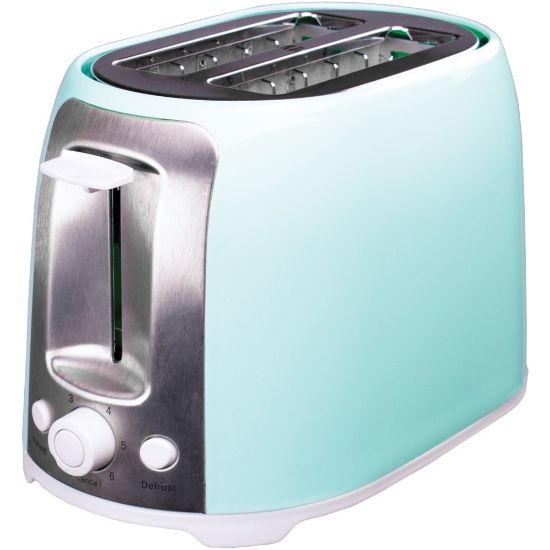 Picture of Brentwood TS-292BL Cool Touch 2-Slice Extra Wide Slot Toaster, Blue - 800 W - Toast, Bagel, Bread, Waffle, Reheat, Defrost, Browning - Blue, Silver