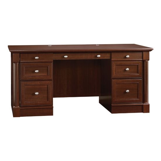 Picture of Sauder Palladia 66inW Executive Computer Desk, Select Cherry