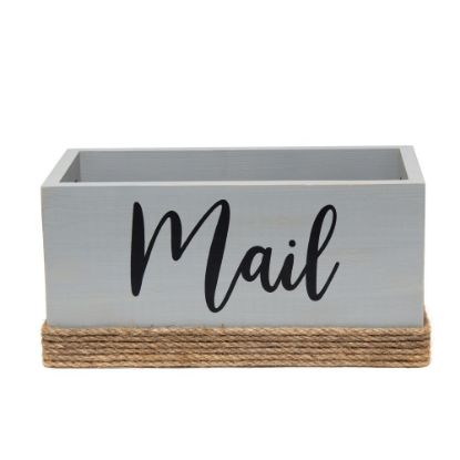 Picture of Elegant Designs Homewood Farmhouse Rustic Wood Decorative Mail Holder, 5-3/4inH x 11-3/4inW x 5-7/8inD, Gray