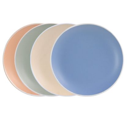 Picture of Spice by Tia Mowry Creamy Tahini 4-Piece Round Stoneware Dinner Plate Set, Assorted Colors