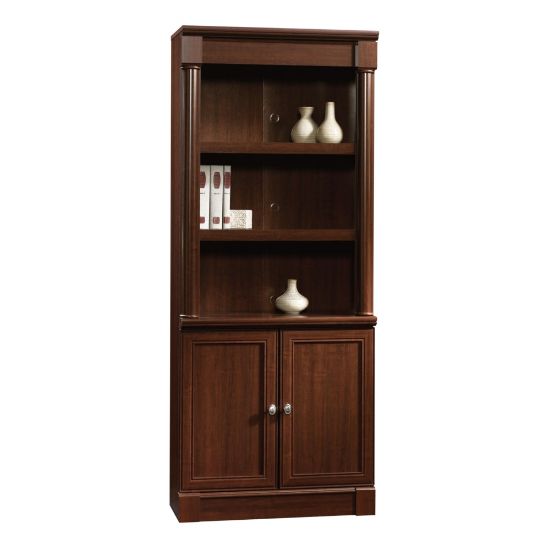 Picture of Sauder Palladia 71 7/8inH 5-Shelf Traditional Library With Doors, Cherry/Medium Finish, Standard Delivery