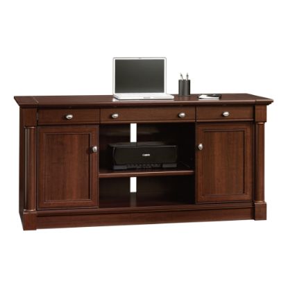 Picture of Sauder Palladia 62inW Computer Credenza With Slide-Out Computer Desktop, Select Cherry