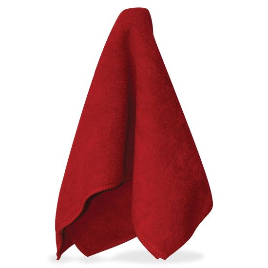 Picture of Impact Red Microfiber Cleaning Cloths - For Multipurpose - 16in Length x 16in Width - 12 / Bag - Red