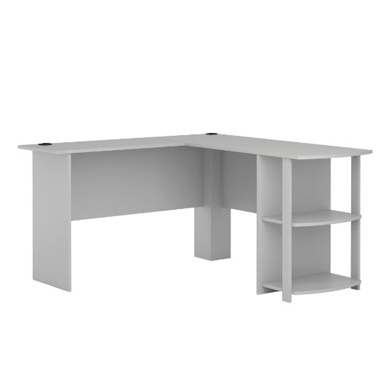 Picture of Ameriwood Home Dakota 51inW L-Shaped Computer Desk With Bookshelves, Dove Gray